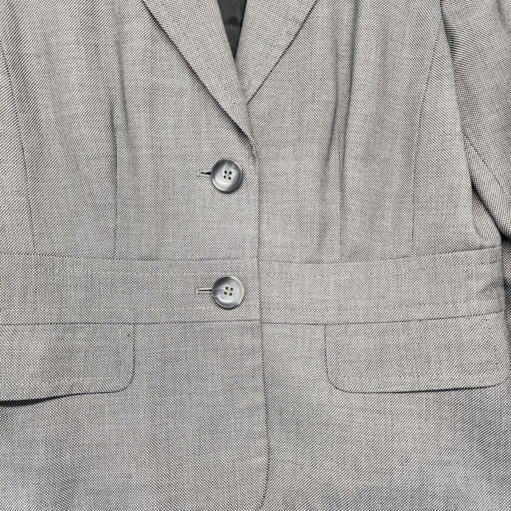 Ann Taylor Blazer Womens 4P Petite Gray Two Button Lined Career Work Jacket - Picture 6 of 9